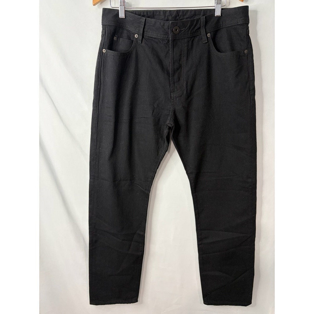 James Perse Mens 33 Black Rigid Japanese Denim 5-Pocket Pants Button Fly Jeans